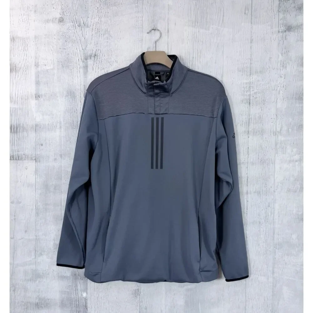 Adidas Response Men's 2XL Jacket Clima Warm Performance 1/4 Zip Pullover Blue